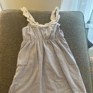 Seersucker Blue and White Sundress